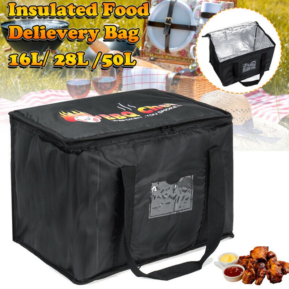 Bolsa de aislamiento térmico portátil para comida, nevera portátil plegable para llevar Pizza, resistente al agua, para comestibles, Picnic, gran restaurante