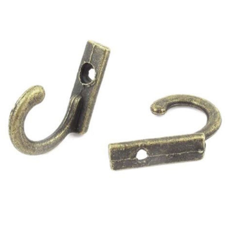 10 stk mini nøglebøjler antik bronze vægdør tøj hat kappekroge diy kit