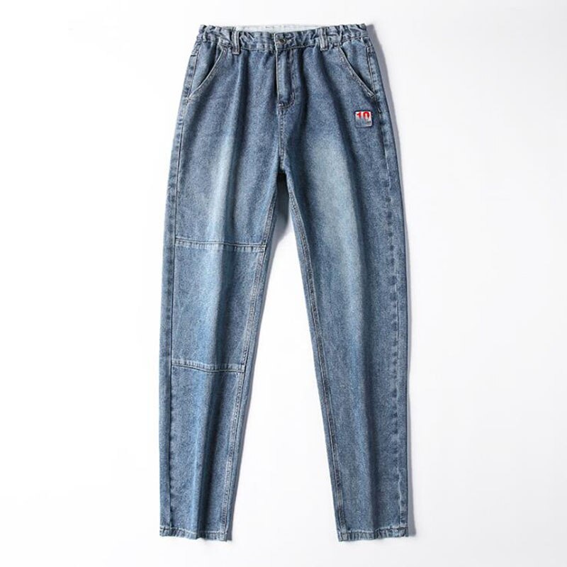 Men Korean Fashoins Harem Pants Jeans Hombre Straight Harajuku Baggy Denim Trousers Men Jeans Loose Plus Size 48