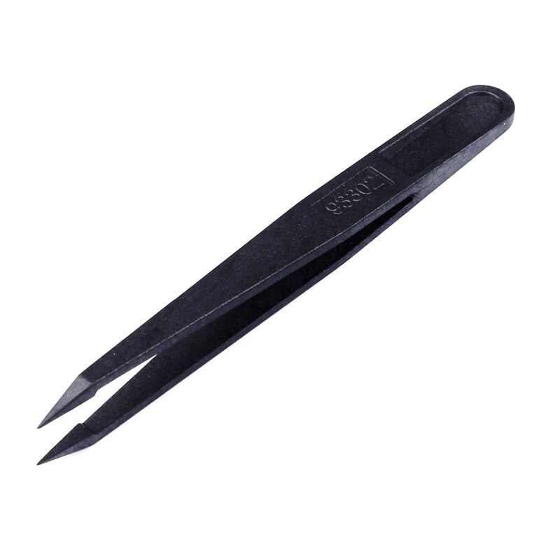 6 in 1 Black ESD Tweezers Set Anti Static Plastic Electronic Tweezers Pinzas Forceps