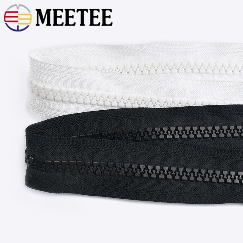 1/2/3/4/5/6Meters 10# Double Zip Sliders Resin Zipper For Tent Bags Outdoor Travel Long Coat DIY Clothing Sewing Accessories