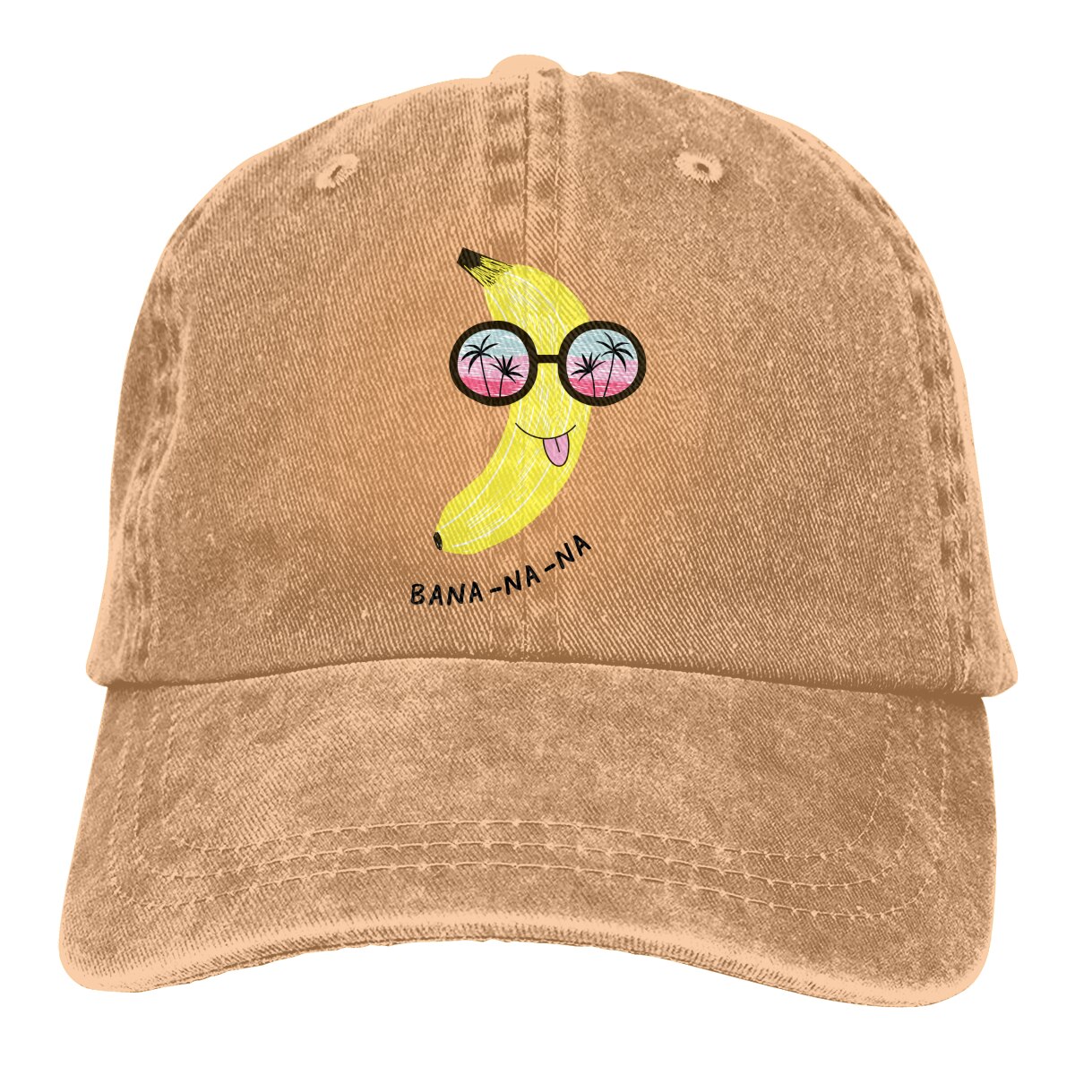 Lustige Banane in Sonnenbrille retro Baseball Kappe Cowboy-Hütte Ausgestattet Deckel Snapback Hütte für Männer Frauen Beiläufige Kappe Sonnenhut außen Kappe: Kakifarbig