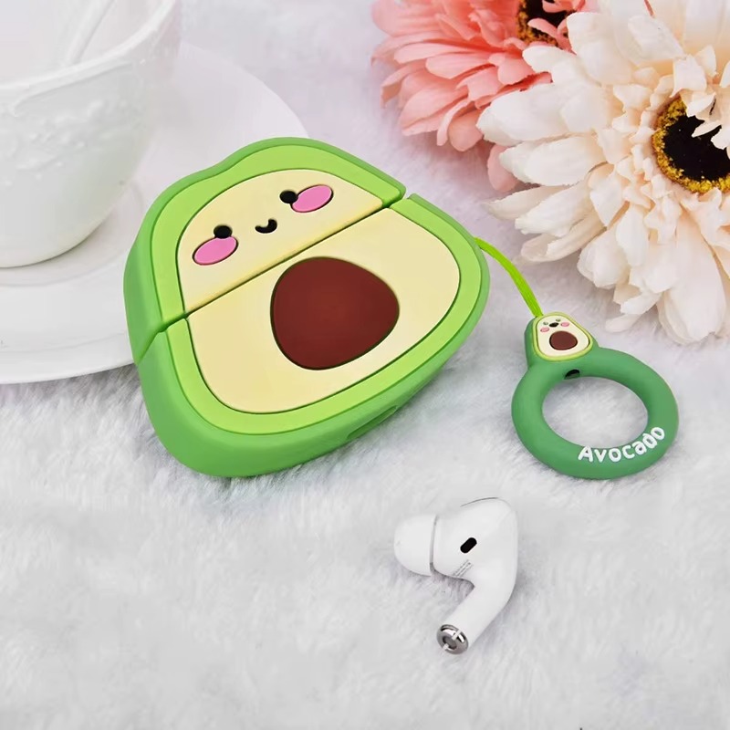 Für AirPods 4 3 2 1 Profi Profi 2 Kopfhörer fallen 3D Avocado Obst Silikon Schutzhülle Kopfhörer Kasten Mit Anhänger Abdeckung