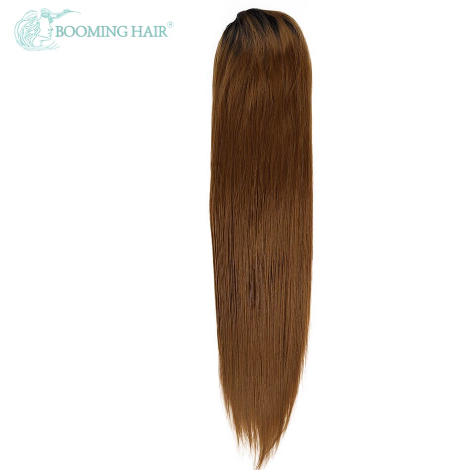 Straight Wrap Around Drawstring Ponytail With Two Plastic Combs Pony Tail Extensions For Women By BOOMING HAIR