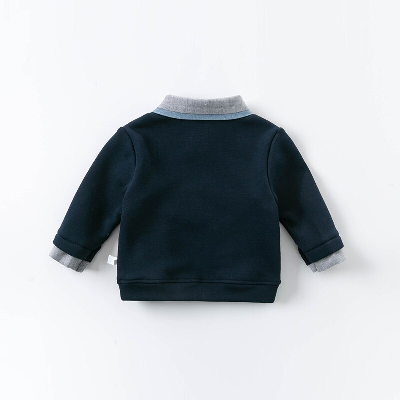 DB14480 dave bella autunno del bambino dei ragazzi casuali rimovibile arco plaid T-camicia per bambini della ragazza dei bambini di modo magliette