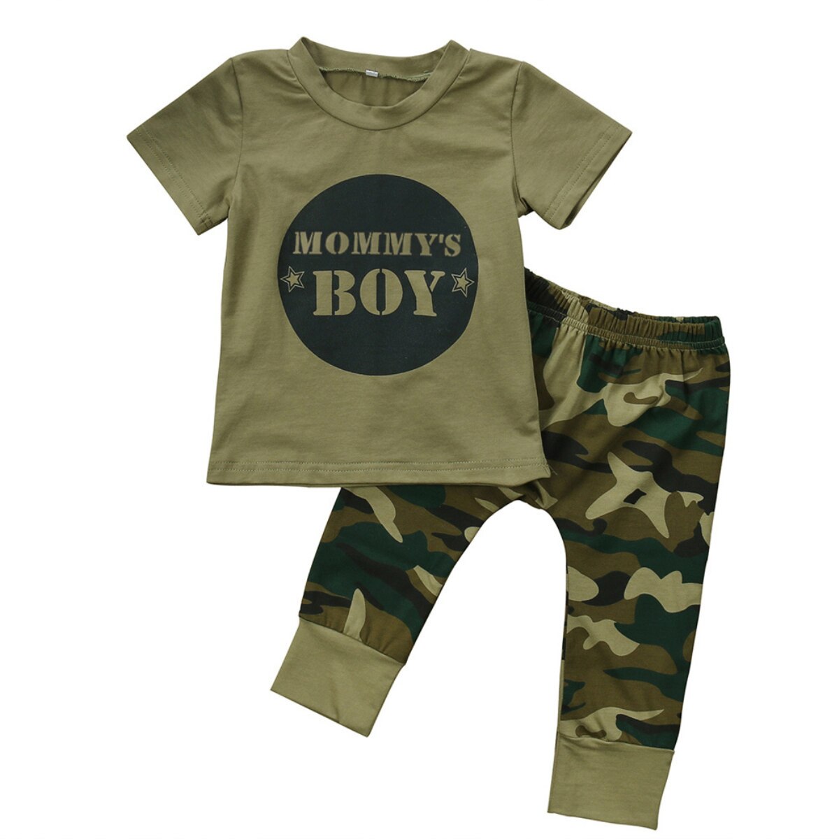 Nyfødte børn baby drenge piger tøjdragter spædbarn camo kortærmet t-shirt toppe bukser tøj sæt sommer afslappet: -en / 6m