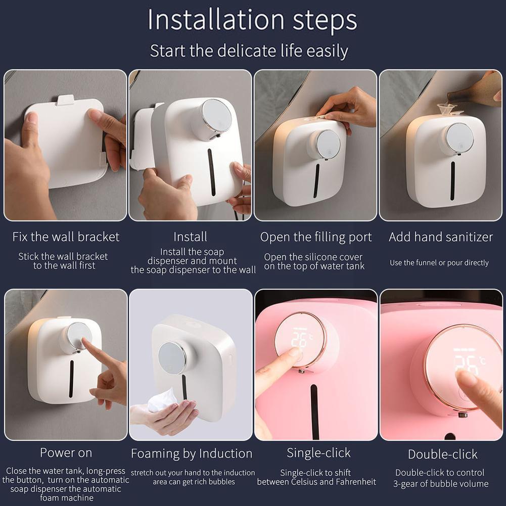 Automatic Soap Dispenser Wall Mount Rechargeable Touchless Soap 2022 Dispens Foaming P5T3