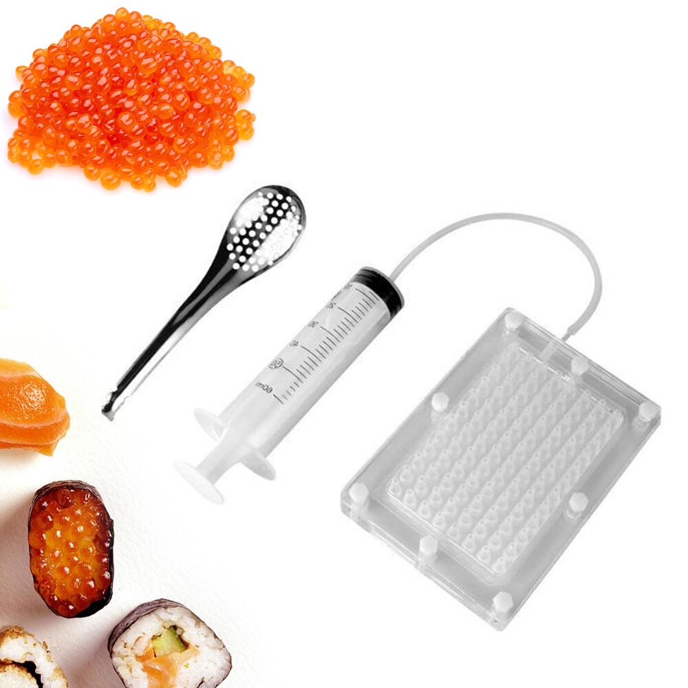 Kaviar Maschine Mit Rohr Löffel 100 Löcher Für Molekulare Kochen Professionelle Kaviar Generation Werkzeug Küche Zubehör
