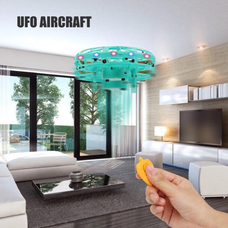 Upgraded Version UFO Aircraft Hand Sensing Infrared Sensor Indoor Flying Toys LED UFO Mini Drone Toy Remote Control USB Charging