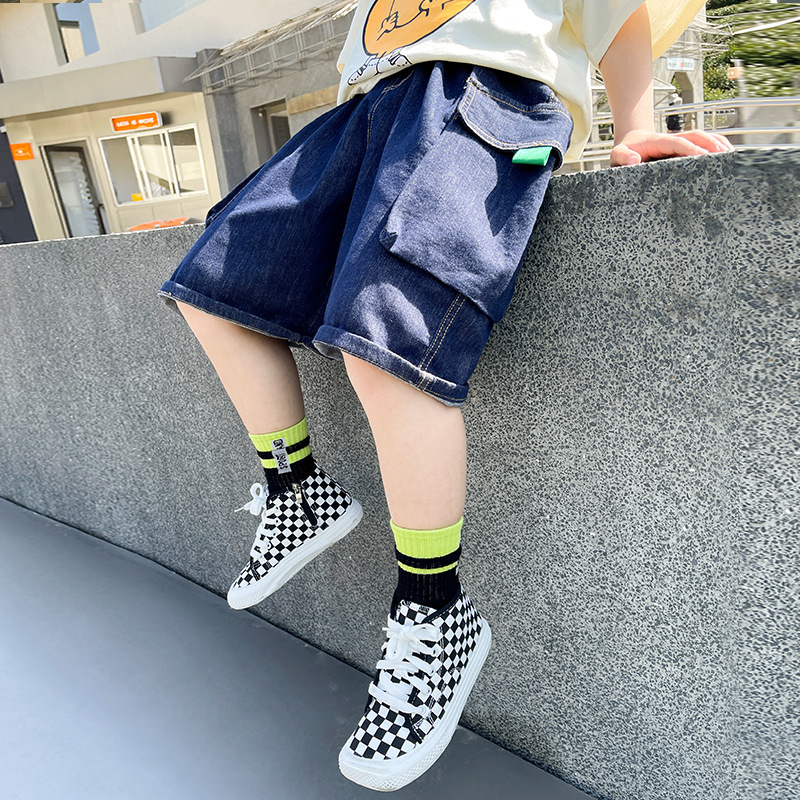 Pantalones cortos de mezclilla para niños, Shorts de para niños, Vaqueros cortos azules para adolescentes, pantalones cortos informales para niños de 4, 6, 8, 10, 12 Y 14 años, novedad de verano