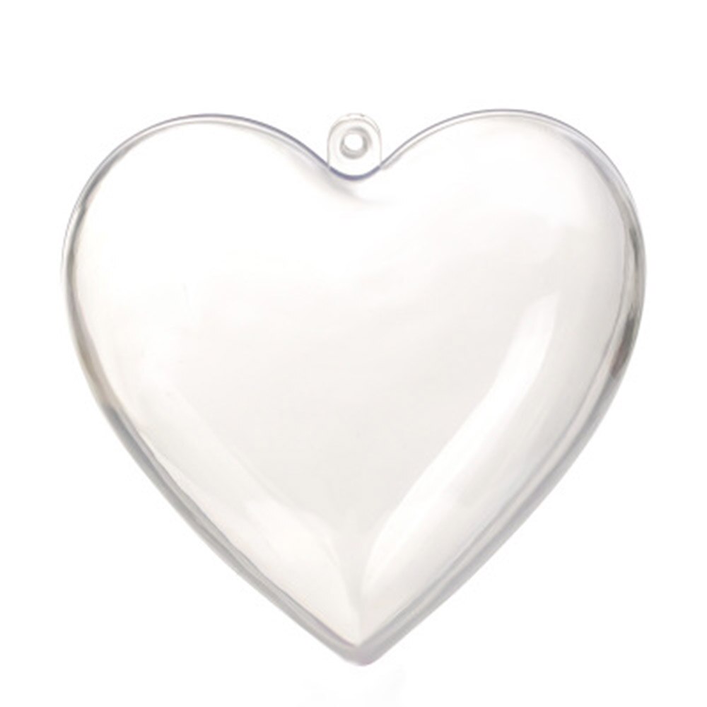 Clear Fillable Heart Baubles Plastic Wedding Favours Christmas Decoration Love