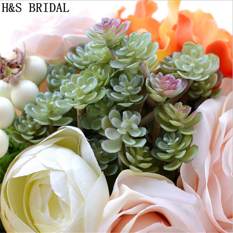 Magical Colorful Beautiful Bridal Bridesmaid Flower wedding bouquet artificial flower rose bridal bouquets