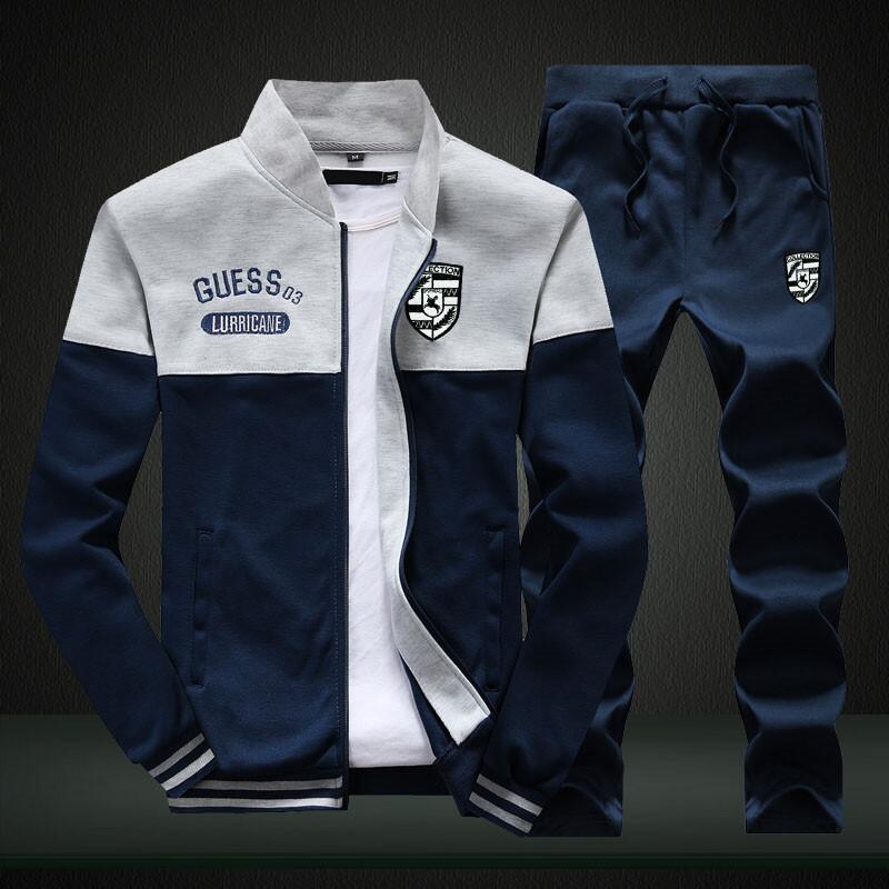 En Najaar Pak Mannen Sportkleding Herfst Pak Kleding Sportkleding Mannen Rits Sweatshirt + Joggingbroek Mannen 'S Spor