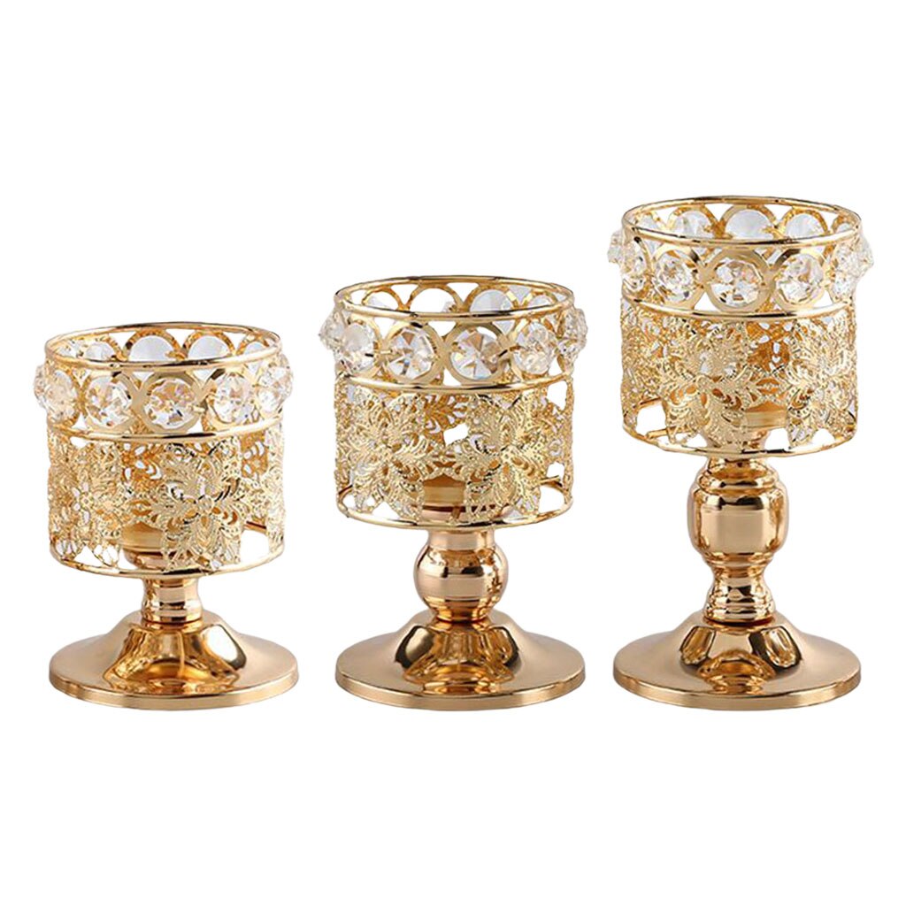 Crystal Candle Holder Tea Light for Centerpiece Engagement Table Dinner Party Decorations