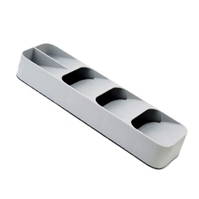 Knife Block Holder Plastic Cutlery Drawer Organizer Tray Knives Utensil Rack Universal Knife Stand Organizer Kitchen Storage: Spoon Gray