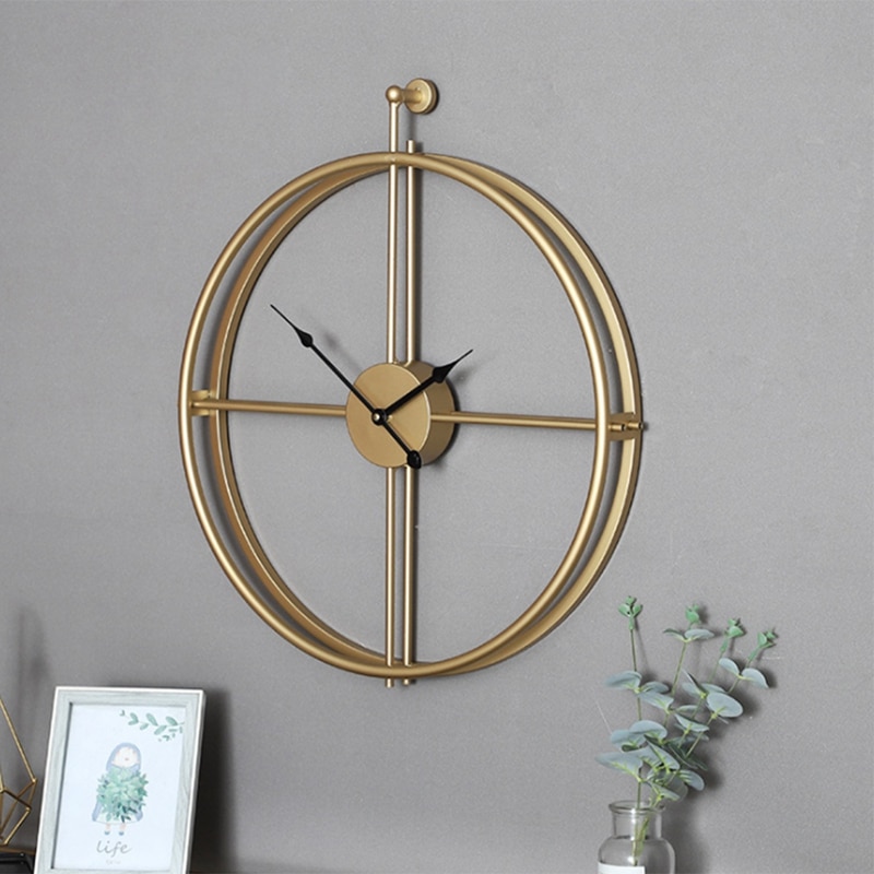 Metallinen seinäkello suuri moderni kello, jossa on korkea kvartsiliike seinäkello olohuoneen makuuhuoneen sisustus