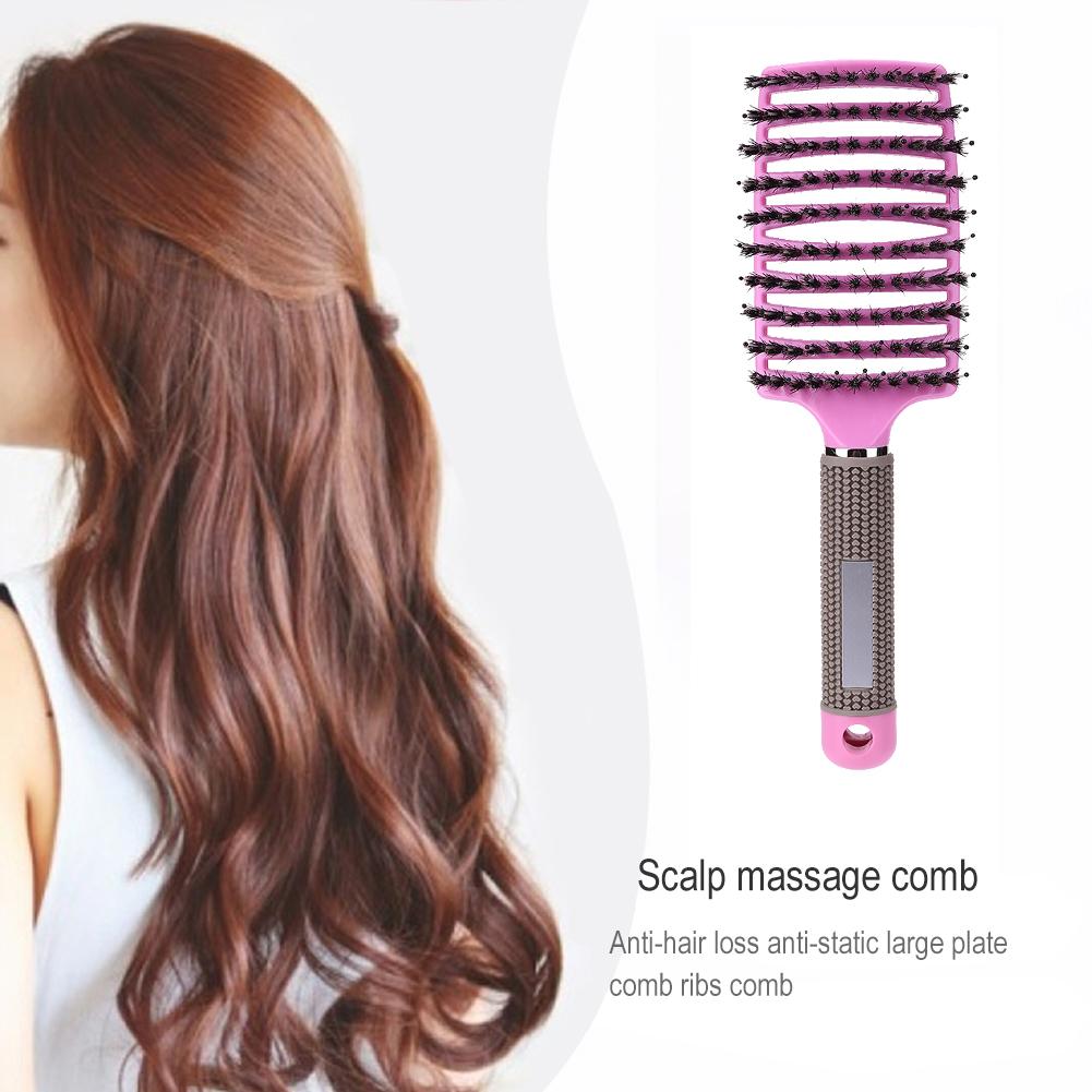 Cheveux cuir chevelu Massage peigne soies 3 couleur femmes Nylon cuir chevelu Massage soies cheveux peigne bouclés droite Anti statique brosse à cheveux outils