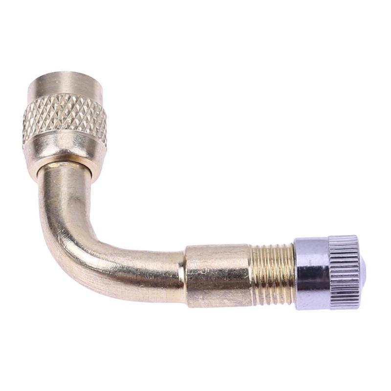 45/90/135 Graden Hoek Auto Air Tire Ventiel Uitbreiding Adapter Motorfiets Auto Voertuigen Ventiel Extender: Gold 90 degree