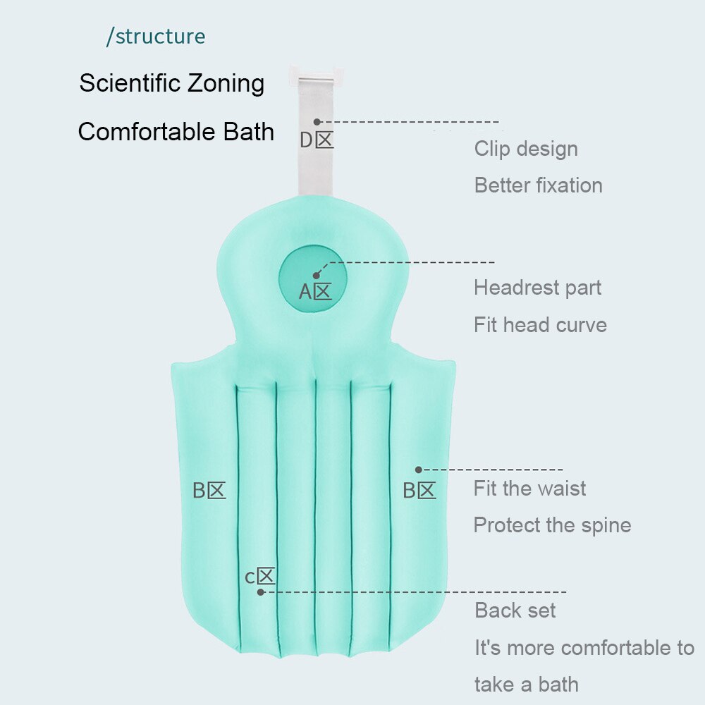Cojín de bañera plegable para adultos, almohada de descanso para la cabeza de SPA, almohadilla de baño para bebé, cama de baño antideslizante para cuello y espalda, almohada de bañera para relajarse