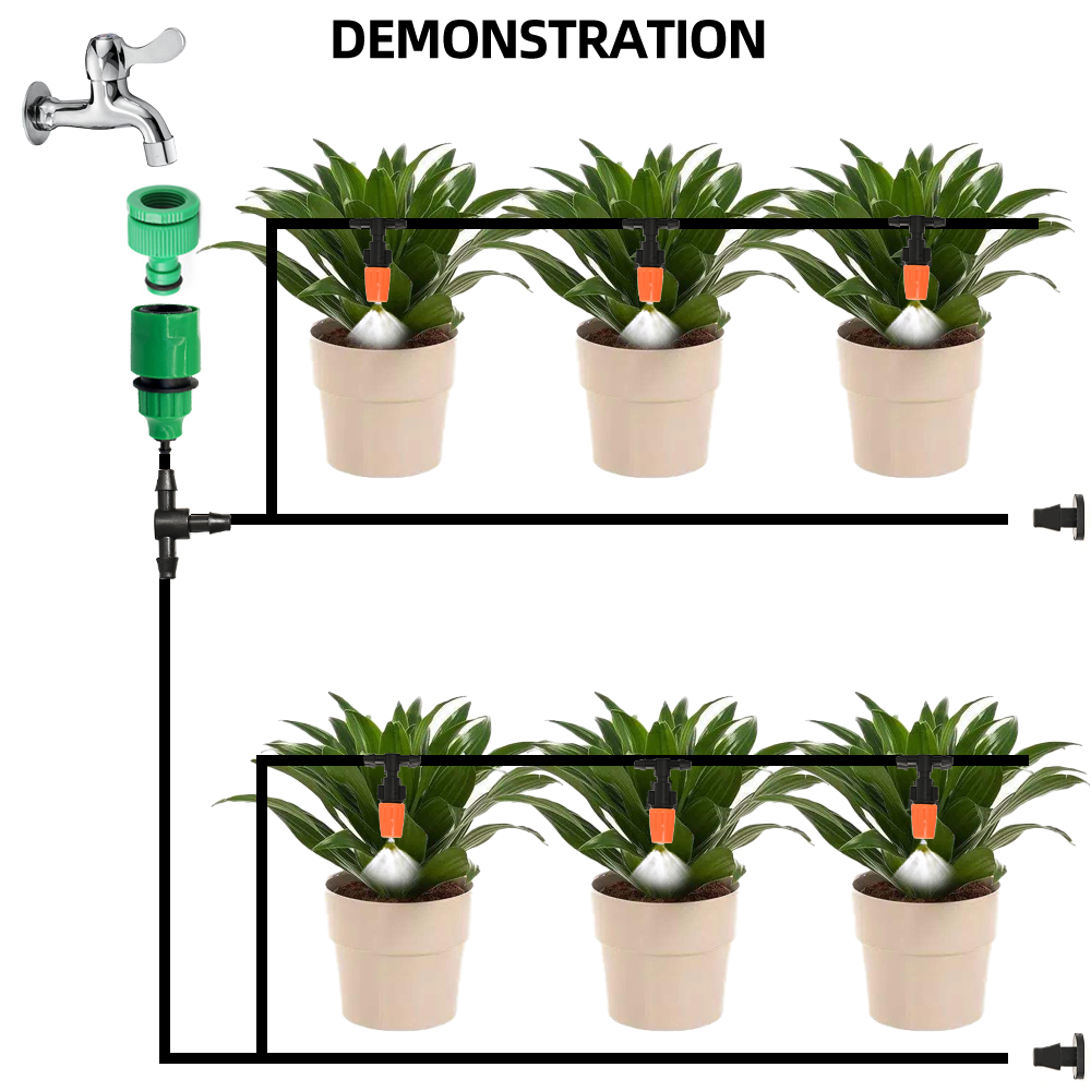 5M Hose Drip Irrigation System Misting System Watering Set Garden Plant Watering Watering System Drip Watering System