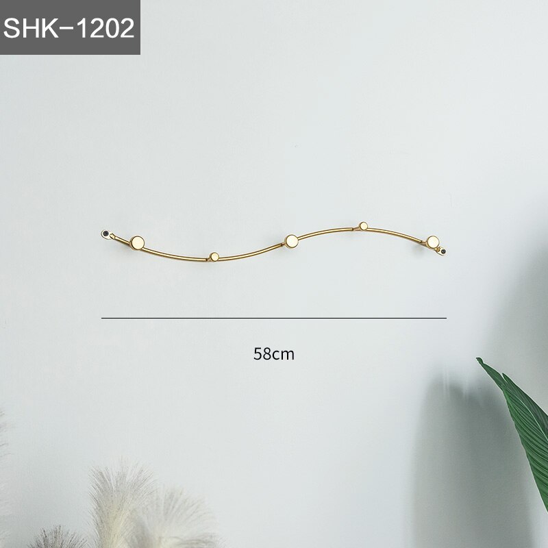 Golden and Black wall decoration hook Nordic key hanger coat hook bedroom fitting room hook: SHK-1202
