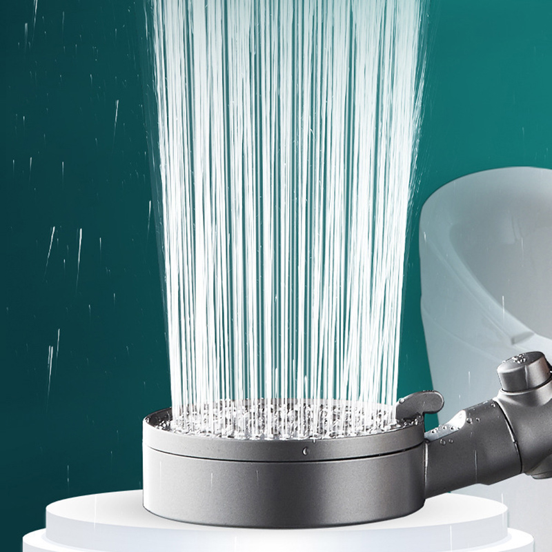 Boquilla de ducha con filtro presurizado de 5 velocidades, juego de baño de ducha de mano, salida de agua grande para el hogar, interfaz Universal