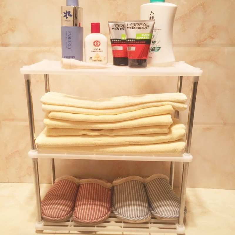 Kitchen Plastic Rack Multifunctional Home Storage Organization Cabinet Bathroom Rack Simple Assembly Floor Multi-layer Rack