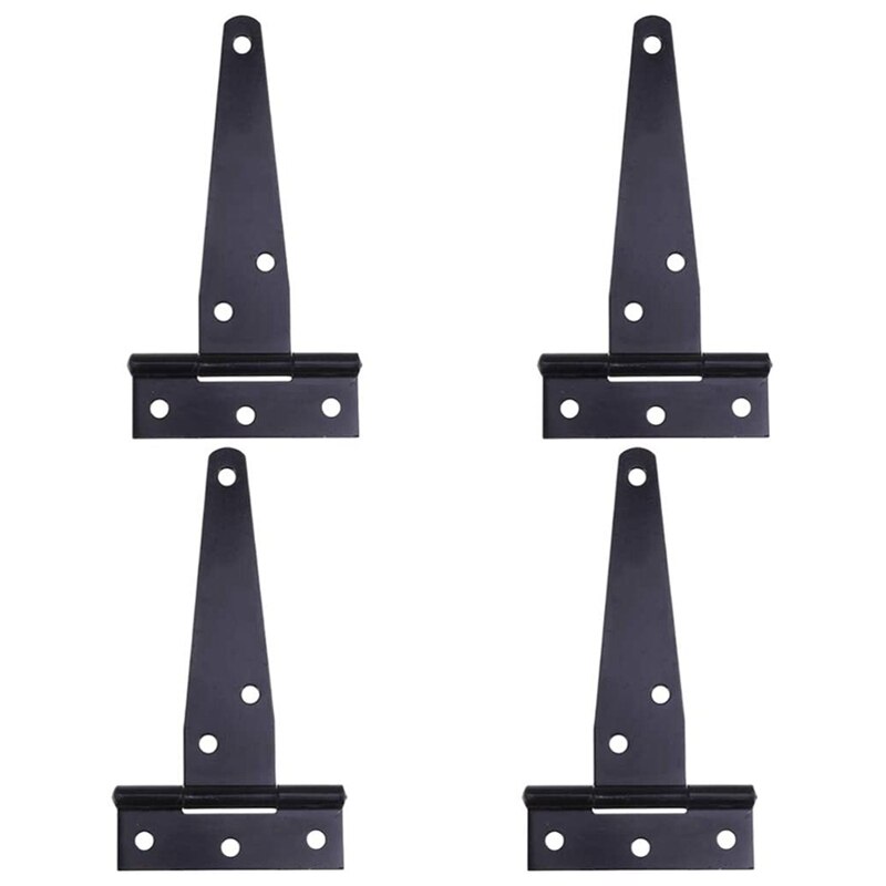 4 Stuks 6 Inch Zware Deur Scharnieren T-Strap Tee Schuur Scharnier Gate Scharnieren Voor Houten Gates Scharnieren (Zwart): Default Title