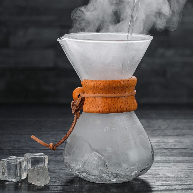 400Ml 600Ml 800Ml Slip Glas Koffiezetapparaat Koffie Pot Espresso Koffie Machine Met Rvs Filter Pot