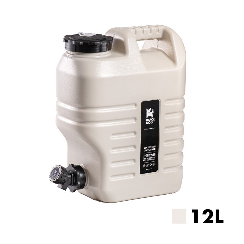 NaturehikexBlack dog Outdoor Water Bucket PE Square Camp Drinking Bucket Portable Car Food Grade Picnic 12L Water Storage Bucket: 12L White