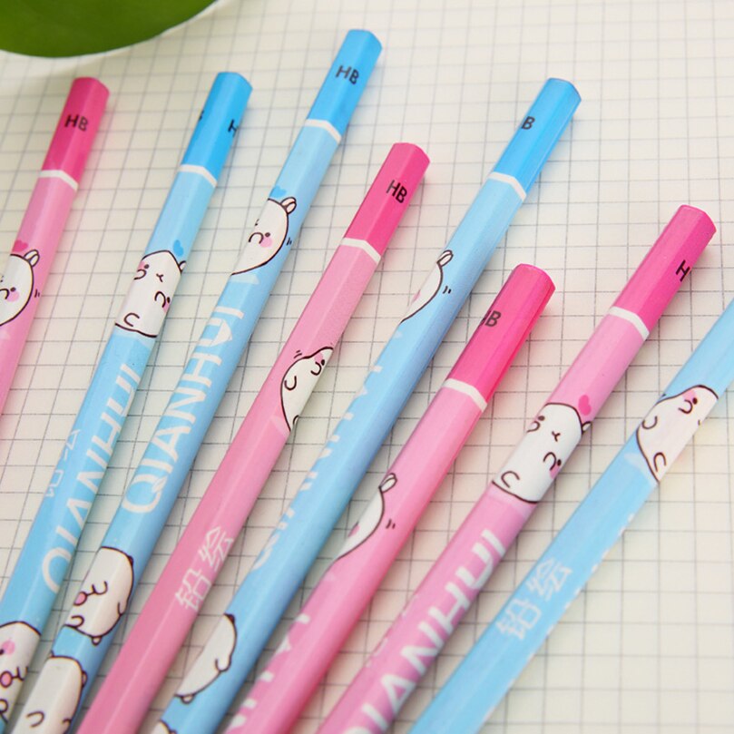 Latest 4pcs/set Cartoon style wood writing Pencil school office HB pencil children's Students write pencils