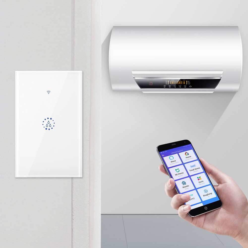 Wifi kjele smart bryter varmtvannsbereder brytere stemme fjernkontroll eu/us plugg berøringspanel timer utendørs arbeid alexa google home