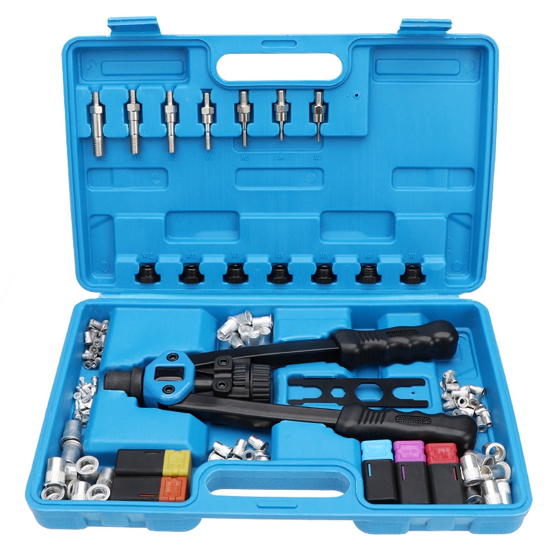 M3-M12 Aluminum Rivet Nut Manual Pull Rivet +100Pcs Aluminum Nut Pull Rivet Nut Combination Set: Default Title