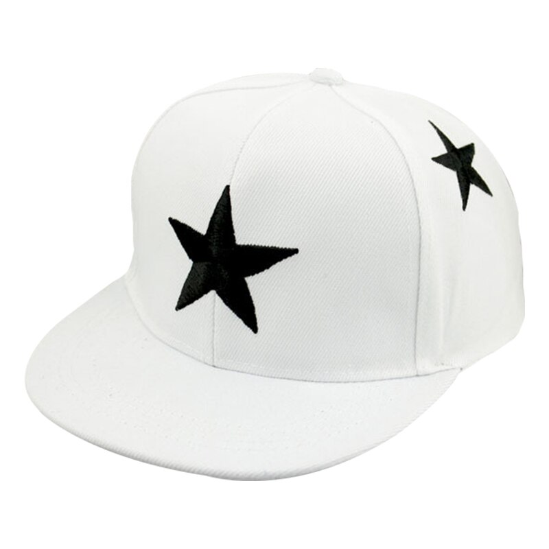 Casquettes de Baseball en coton pour enfants de 5 à 13 ans, chapeaux Hip Hop brodés avec étoiles à cinq branches, pour bébés garçons et filles: white