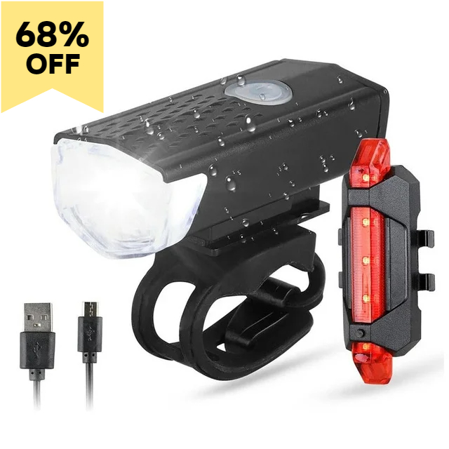 Fietslicht T6 LED Front USB Oplaadbare MTB Mountainbike Lamp 1000LM Fietskoplamp Zaklamp Fietsen Scooter staart: Clear