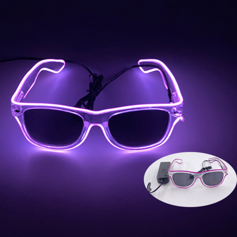 Neue 10 Farben leuchtende Dekor Kostüm Zubehör Neonlicht Sonnenbrille mit LED-Leucht brille leuchtet in dunkler Leistung: Grau
