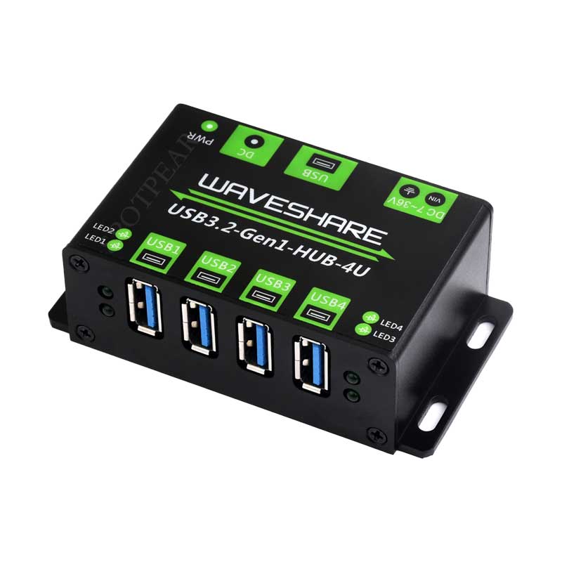 Industrieller USB-HUB USB3.2 Gen1 One-To-4U Onboard 7~36V DC-Stromanschluss für Multi-Systeme