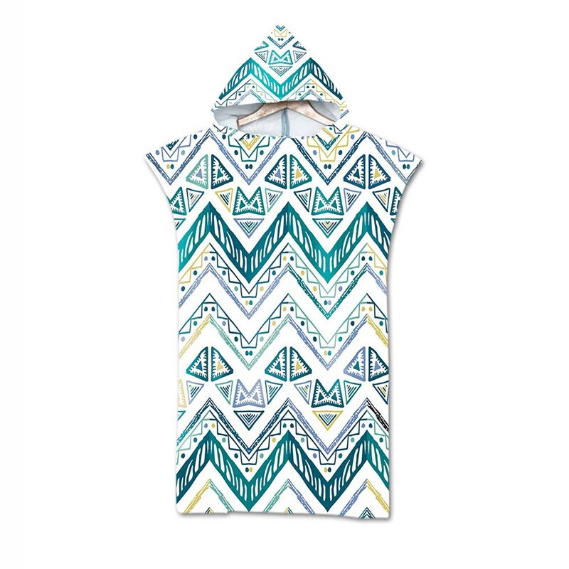 Havlu-toalla con capucha portátil para adultos, capa de toalla de playa con Poncho, estampado geométrico de microfibra, para bañera para nadar, toallas de baño
