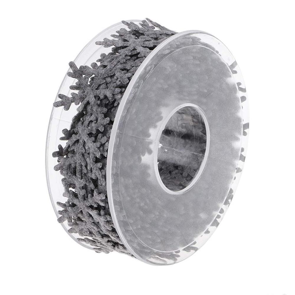 25mm jule snøfnugg trim tre bånd blonder ultralyd preget for bryllupsfest julepynt hjemmetilbehør