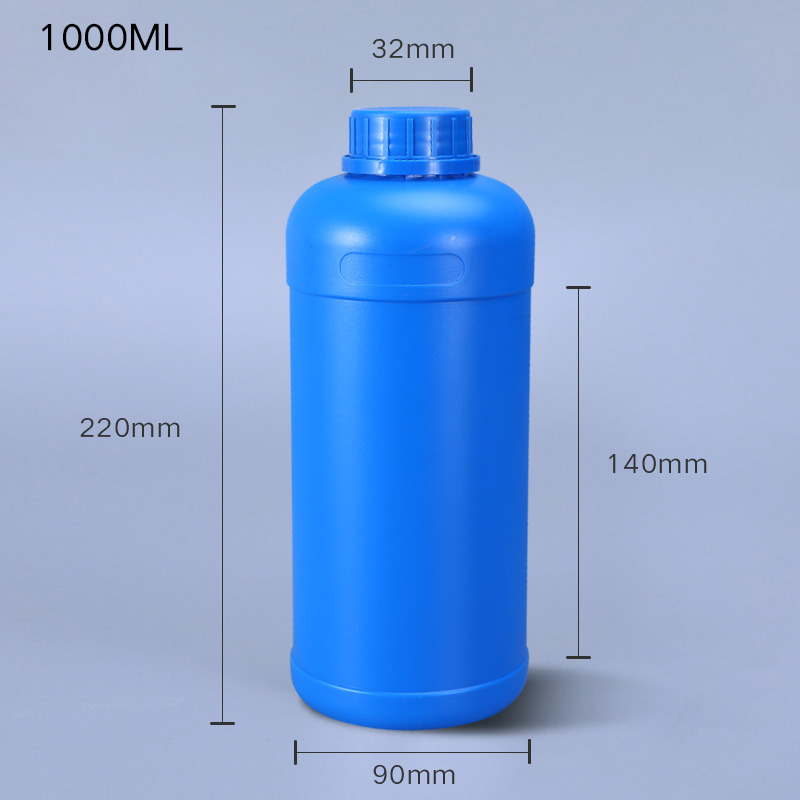 Leere plastik flaschen für Flüssige Chemische Reagenzien HDPE behälter Kosmetische lotion lagerung flaschen Lebensmittel Grade: 1000ml blue