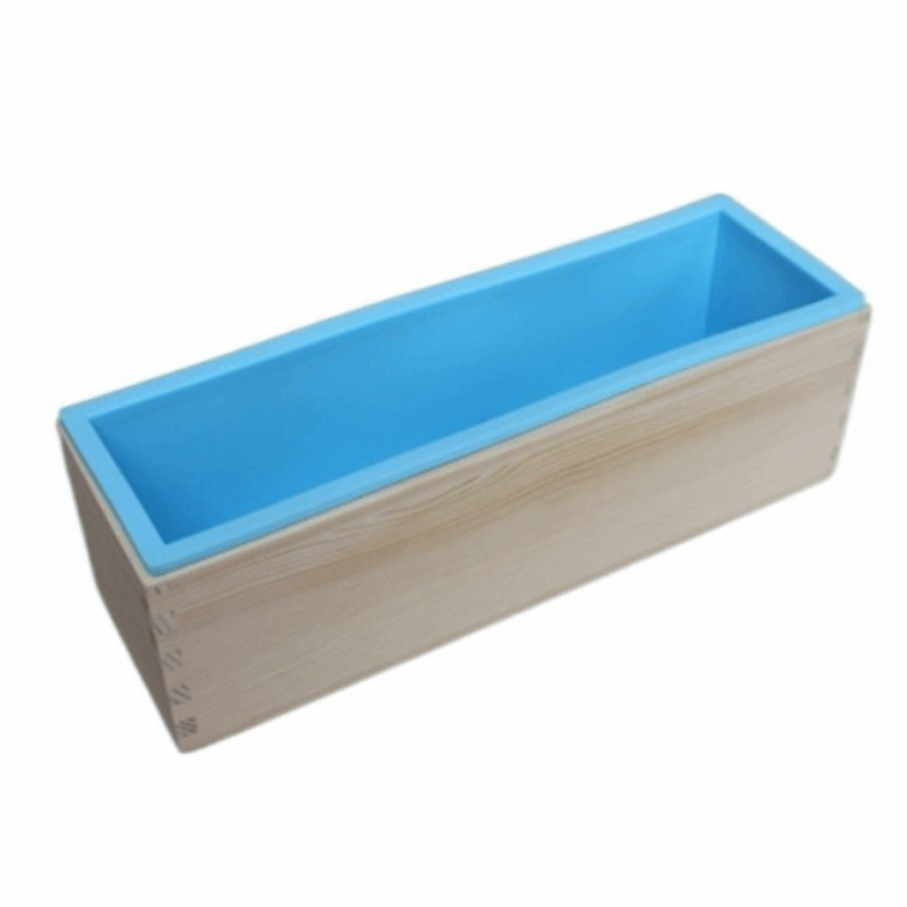 1200ml Silicone Soap Mold Wooden Box Reusable Rectangle Soap Mold Rectangular Shape Flexible Silicone Soap Making Mold: Chocolate