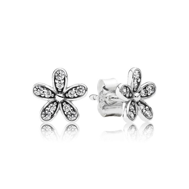 Originele 100% 925 sterling zilveren pandora oorbellen met kristallen luxe oorbellen voor vrouwen fee zirkoon veer pentagram oorbellen: 290570cz