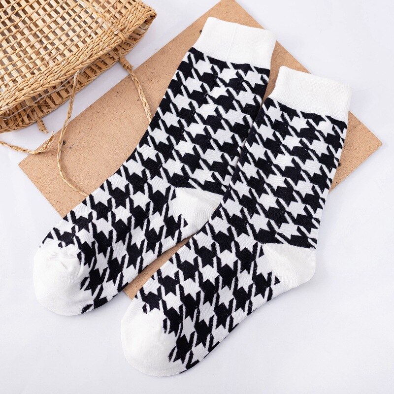 Cute striped socks funny cow print cartoon casual socks cute animals chaussettes kawaii happy deodorant socks: F