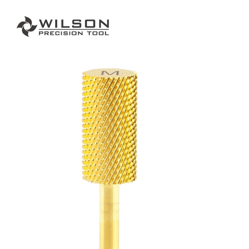 2pcs - Large Barrel Bit - Medium (M-1140012) - Gold - WILSON Carbide Nail Drill Bit: Gold