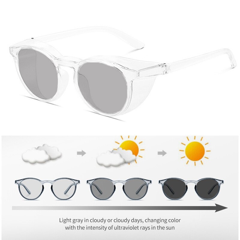 Photochrome Polarisierte Sonnenbrille Seite Schilde Anti-allergie Wind Spritzen Sicherheit Verfärbung Brille: C8