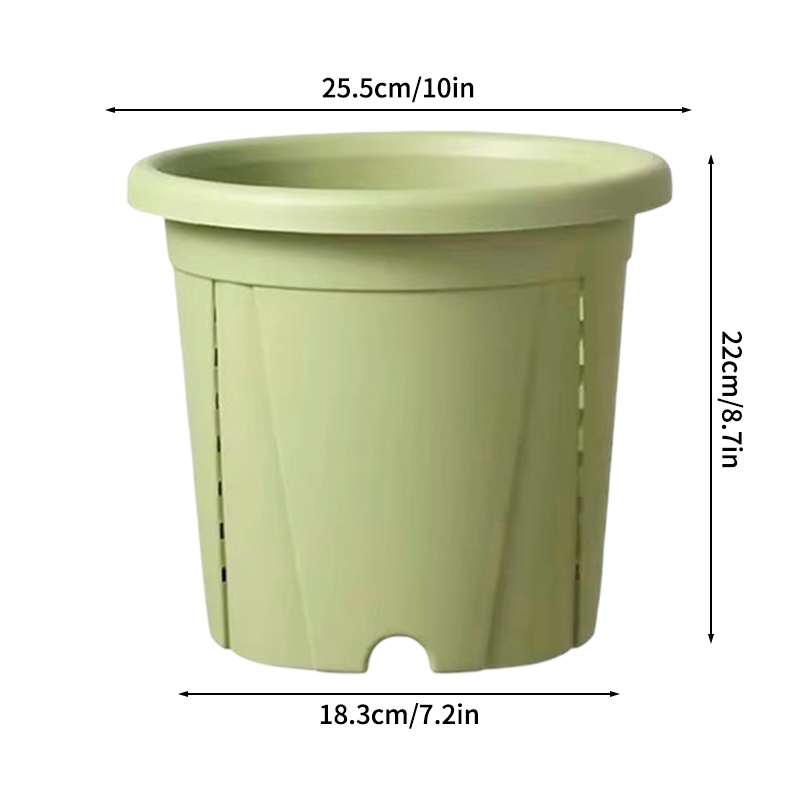 Plastic Green Plant Flower Pot Thickened Resin Gallon Pot Balcony Planting Flower Pot Root Control Breathable Seedling Planters: light yellow