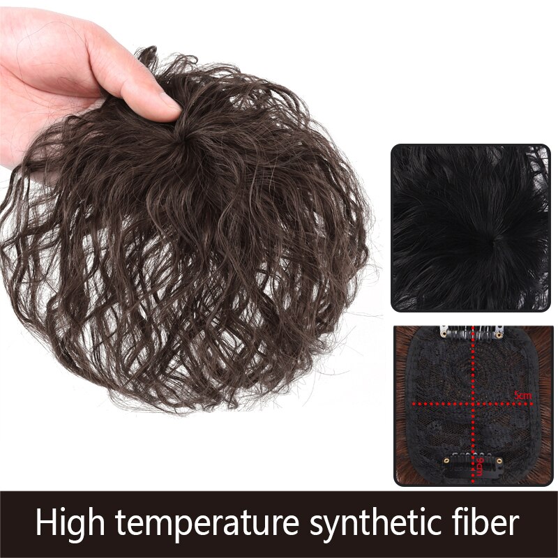 Synthetic Hair Pure hair Topper Hairpiece Women Curly Corn Beard Natural Hair Topper Clip Hair Clip Ins In Hair Extensions: brown black