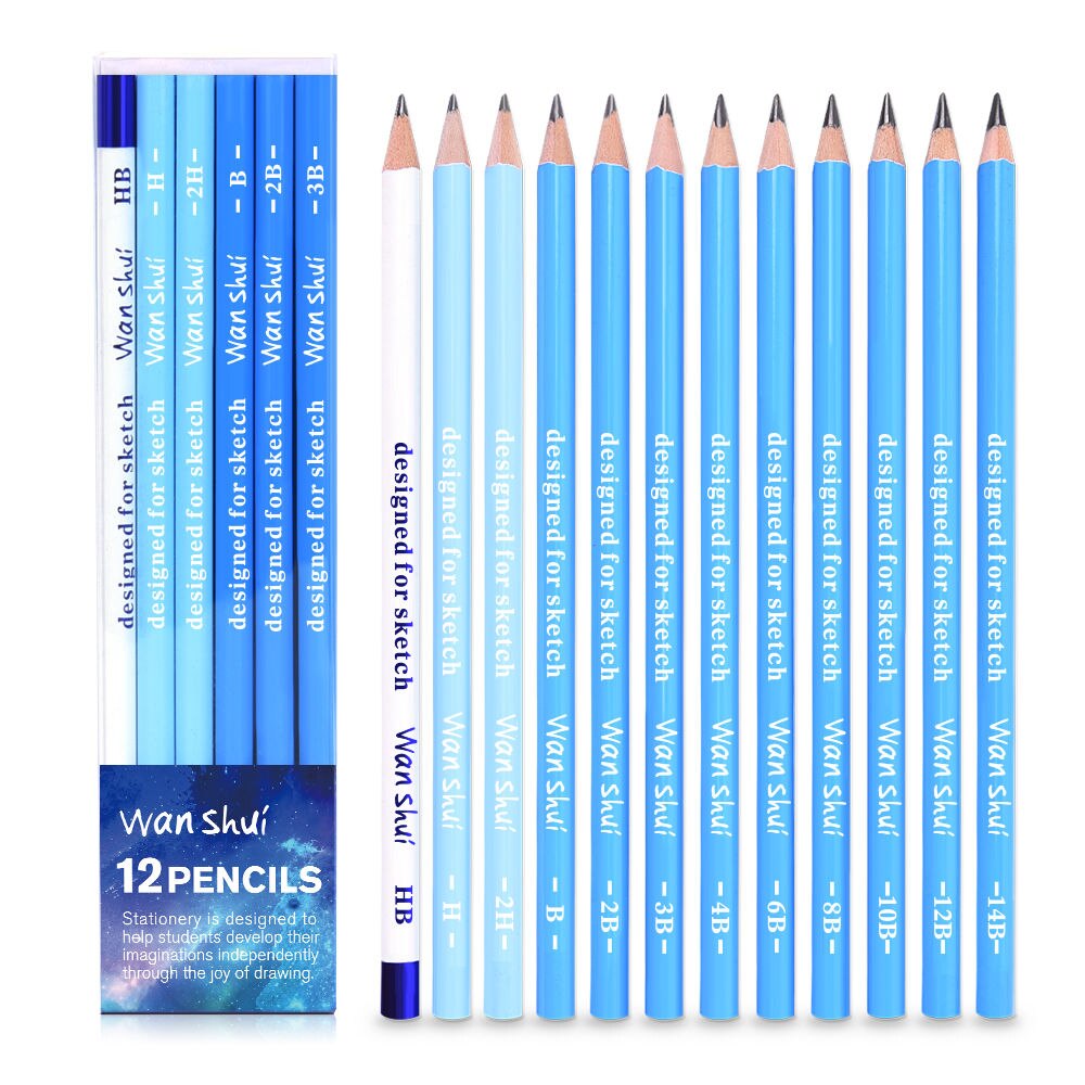 36Pcs Professionele Schets Potlood Set Professionele Schetsen Tekening Kit Hout Potlood Potlood Zakken Voor School Studenten Art Supplies: 12 pcs Sketch pen