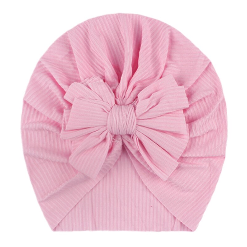 Gorra de algodón para bebé, gorro con lazo para niña recién nacida, accesorios de fotografía para niña, gorro estilo turbante sin bordes, accesorios para niño: 06