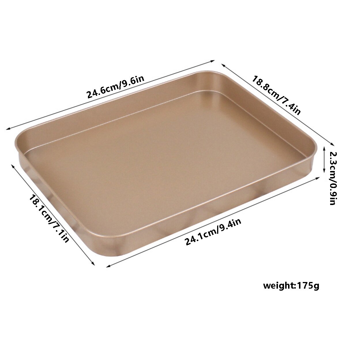 Rechthoek Non-stick Bakplaat Carbon Staal Keuken Cake Brood Biscuit Bakken Pan Bakken Caketool Gold Cake Tray